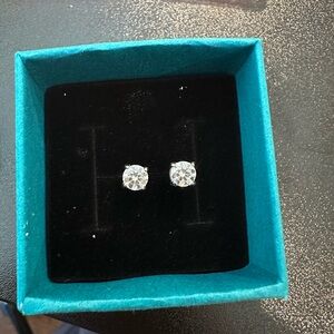 Elegant 1 Carat Moissanite and Stainless Steel Stud Earrings